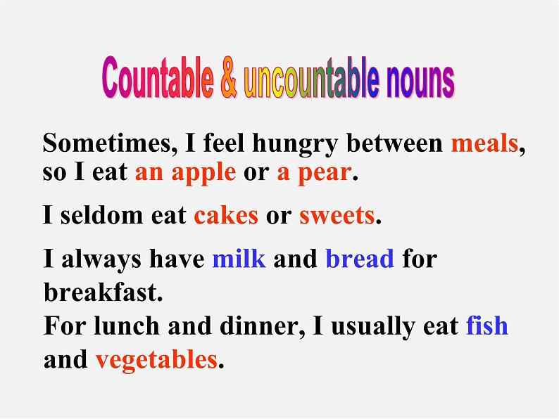 江苏省溧水县孔镇中学七年级英语上册 Unit 6 Food and lifestyle Grammar课件06