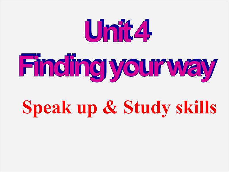 牛津译林初中英语七下Unit 4 Finding your way》Speak up & Study skills课件01