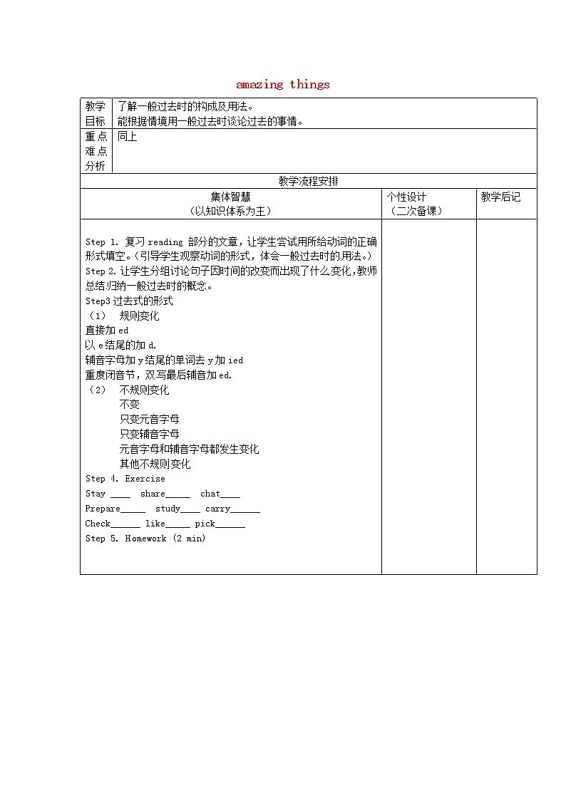 江苏省宿迁市宿豫区关庙镇初级中学七年级英语下册 Unit 5 Amazing things comic grammar教案01