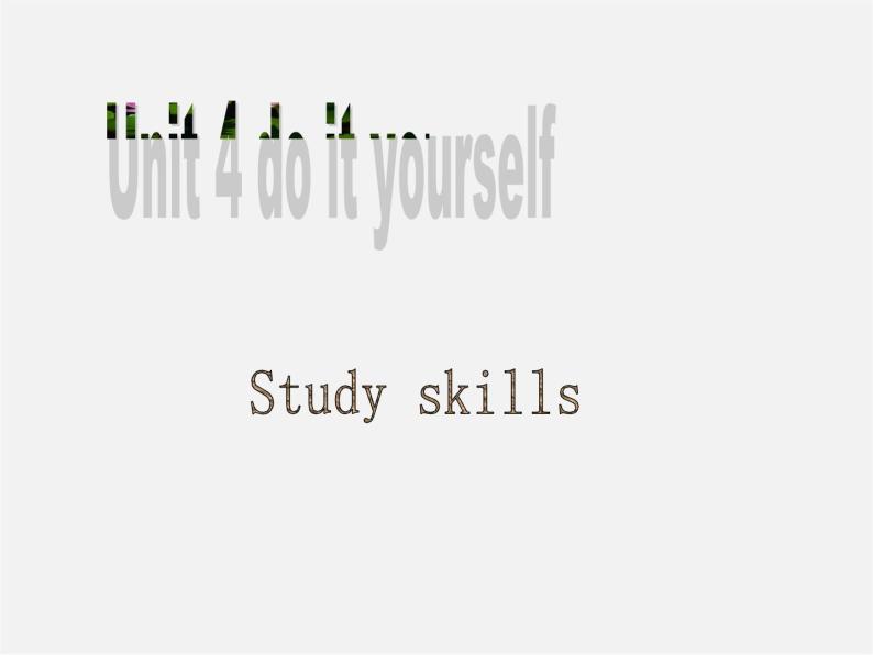 江苏省八年级英语上册 Unit 4 Do it yourself Study Skills课件01