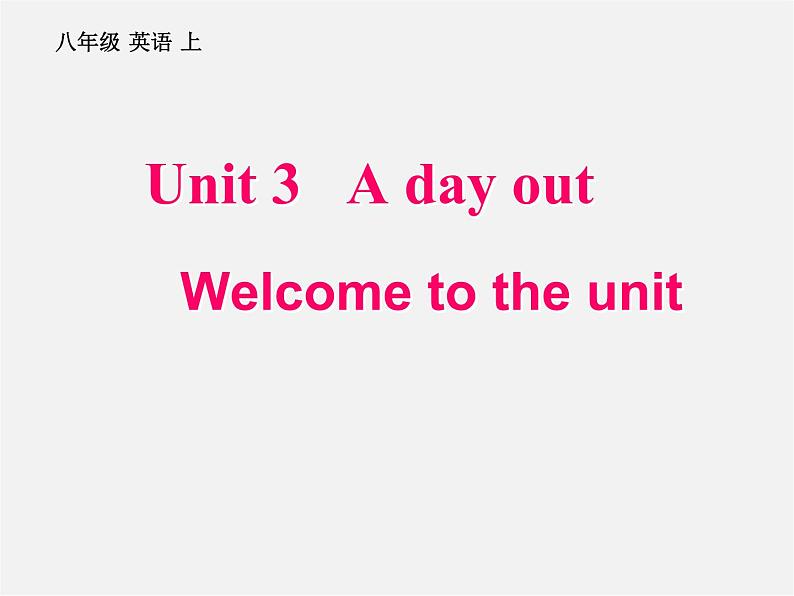 江苏省兴化市昭阳湖初级中学八年级英语上册 Unit 3 A Day Out Welcome to the Unit课件1第1页