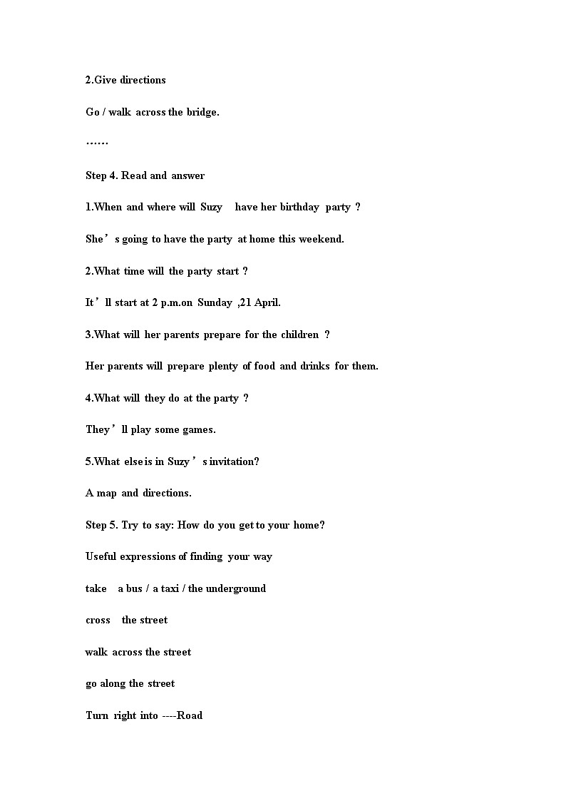 牛津译林版英语七下Unit 4 Finding your way第七课时 Task 课件+教案02