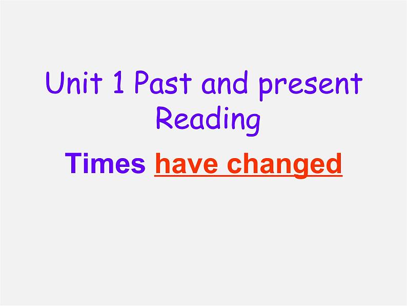 江苏省南京市六合区横梁初级中学八年级英语下册 Unit 1 Past and Present Reading 2课件第1页