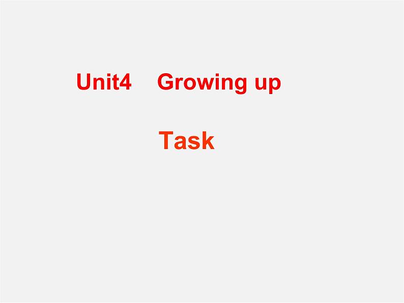 九年级英语上册 Unit 4 Growing up Task课件01