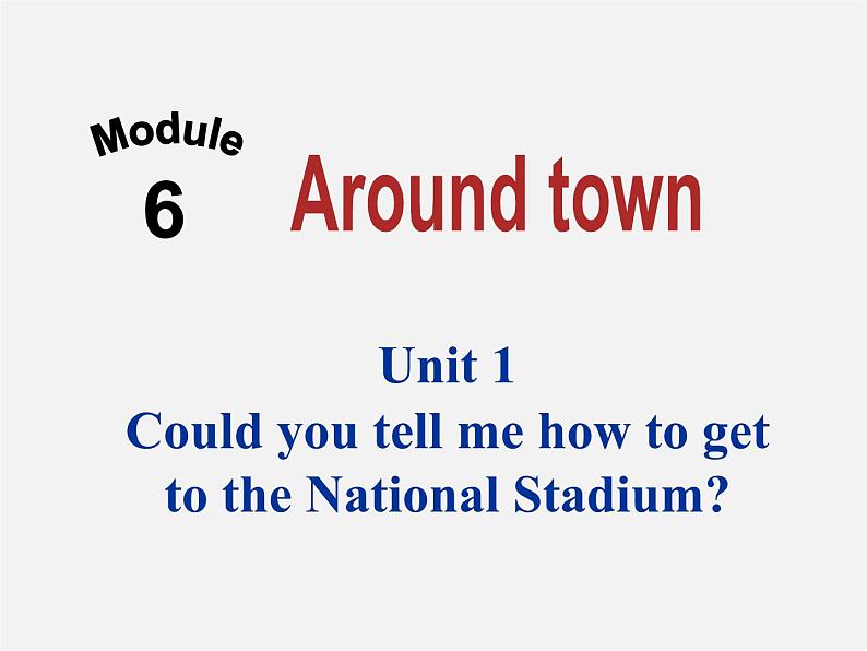 山东省潍坊高新技术产业开发区浞景学校七年级英语下册《Module 6 Unit 1 Could you tell me how to get to the National Stadium》课件01