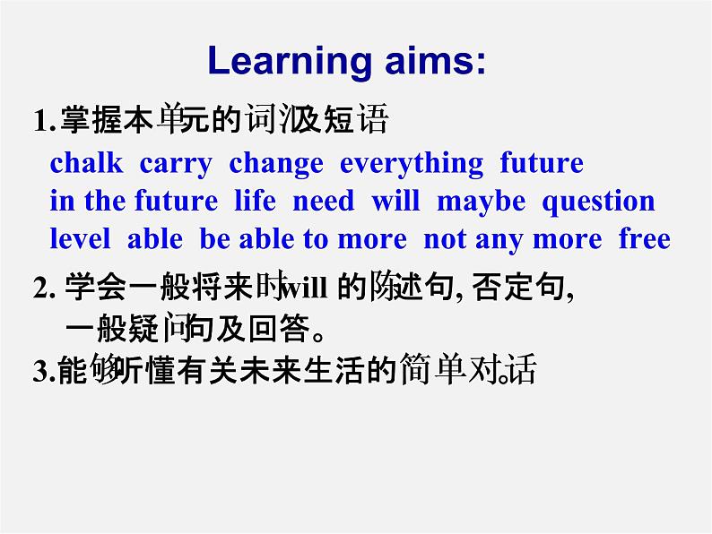 四川省华蓥市明月镇七年级英语下册 Module 4 Life in the future Unit 1 Everyone will study at home课件202