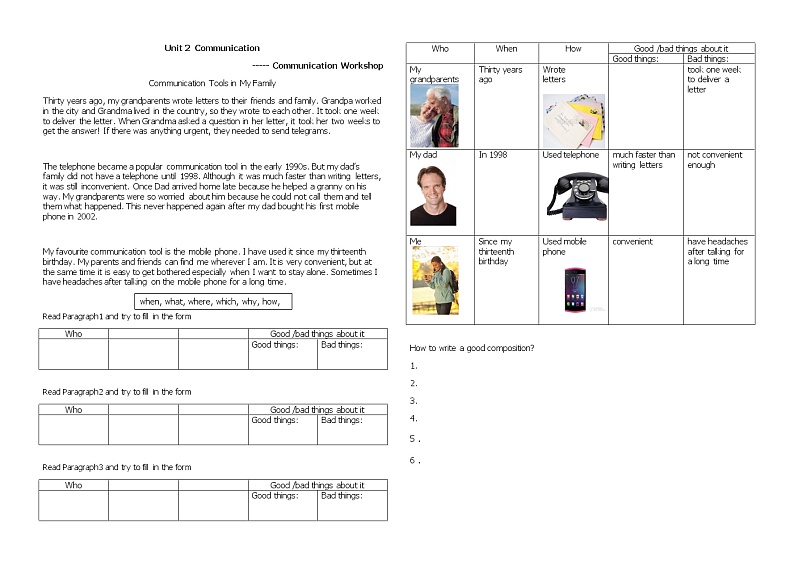 北师大英语八年级下册 Unit 2 CW 学案01