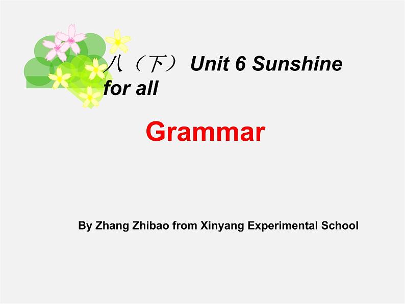 江苏省盐城市大丰市万盈第二中学八年级英语下册 Unit 6 Sunshine for all Grammar 1课件01