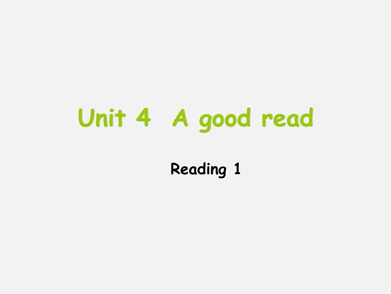 江苏省盐城市盐都县郭猛中学八年级英语下册《Unit 4 A good read Reading》课件第1页