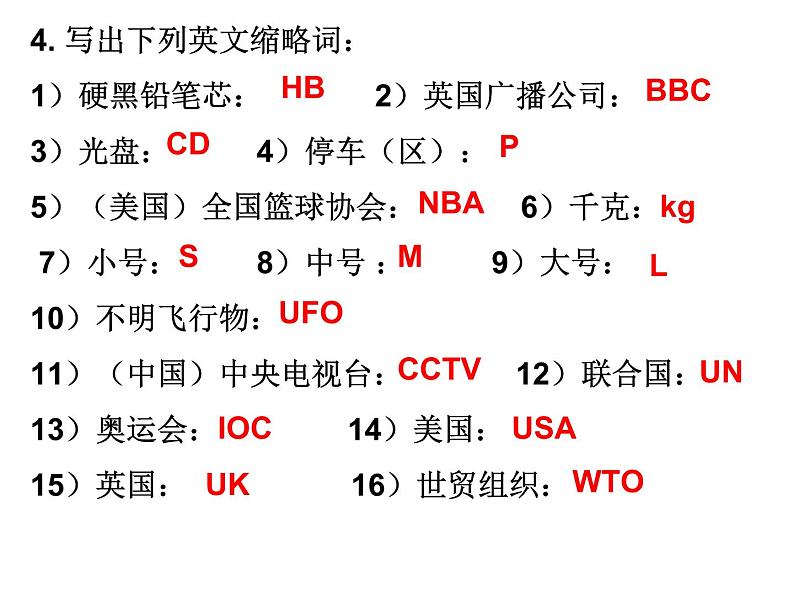 新目标英语七年级上册期末复习专题课件 Start1--U5 知识落实03