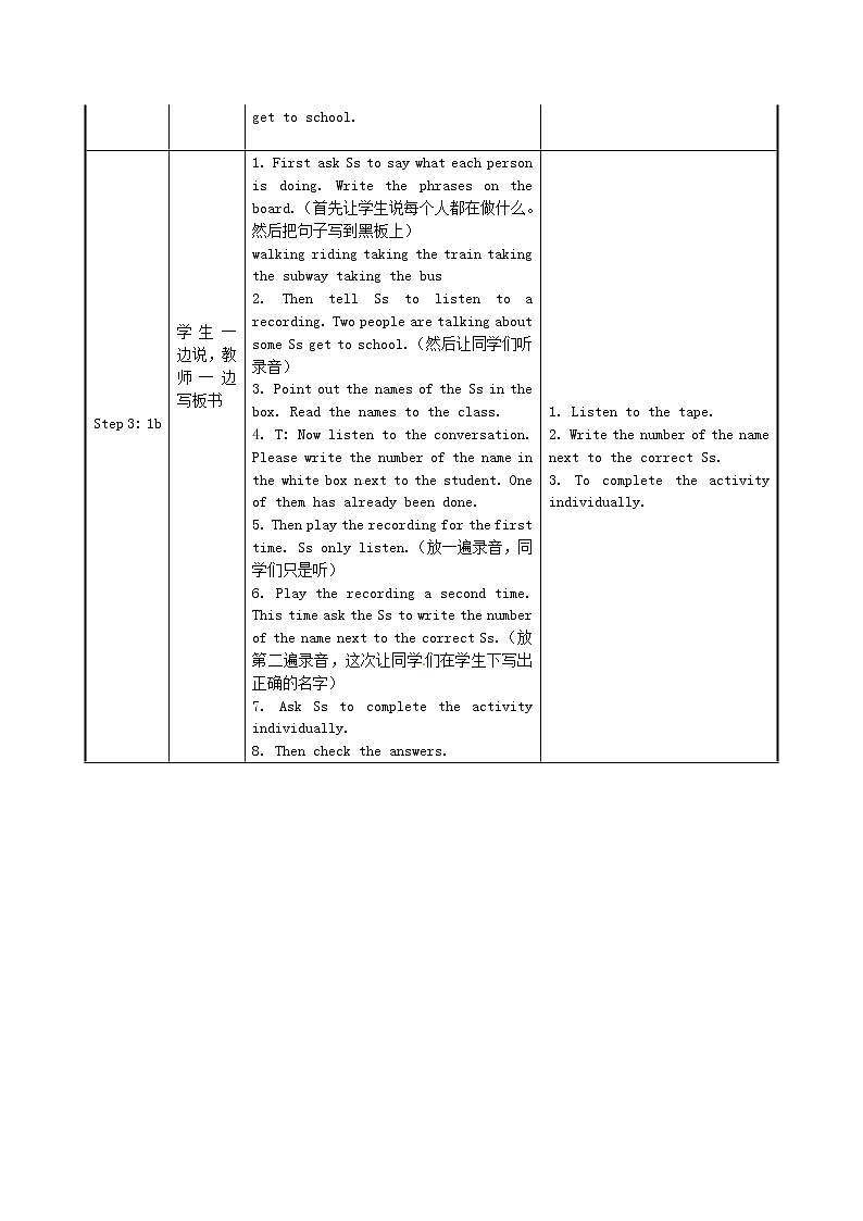 七年级英语下册 Unit 3《How do you get to school》教案2 （新版）人教新目标版02