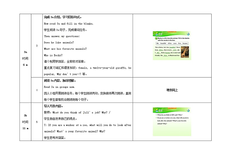 七年级英语下册 Unit 5 Why do you like pandas（第5课时）教学设计 （新版）人教新目标版第3页