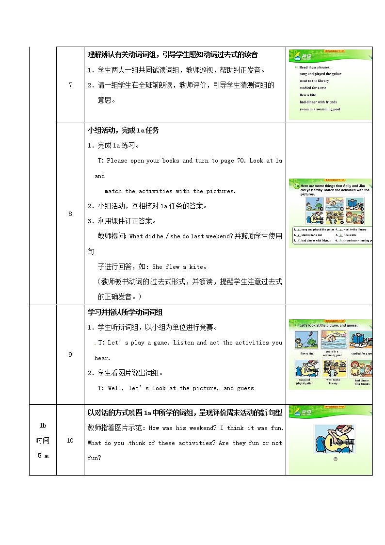 七年级英语下册 Unit 12 What did you do last weekend（第3课时）教学设计 （新版）人教新目标版第3页
