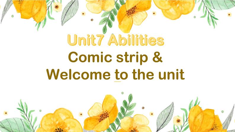 7B U7 welcome第1页