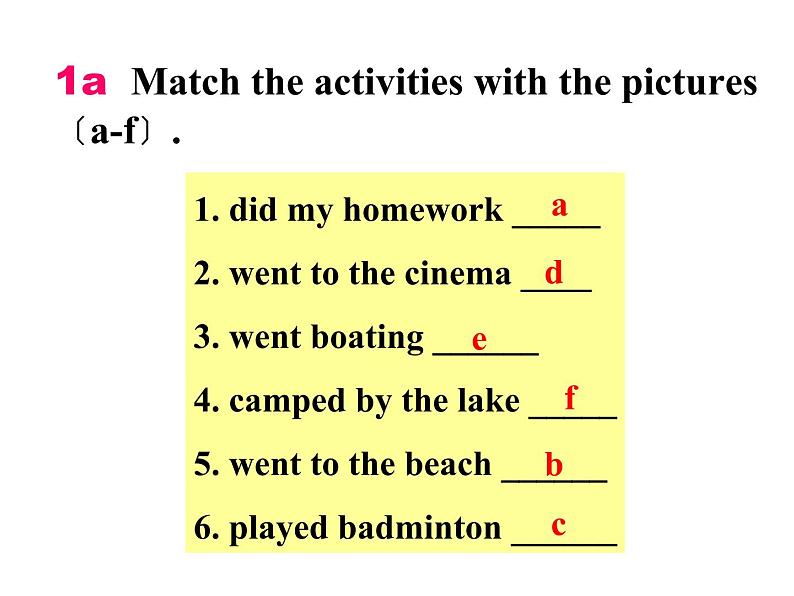 Unit12 SectionA 1a-2d 课件2021-2022学年人教版英语七年级下册05