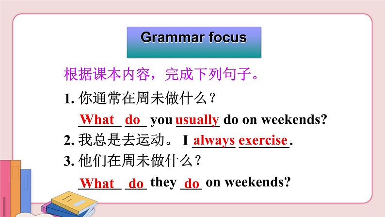 人教版英语八年级上册 Unit 2  Section A (Grammar focus-3c)【课件】04