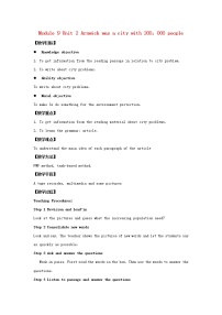 英语八年级上册Module 9 PopulationUnit 2 Arnwick was a city with 200000 people.教学设计