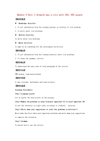初中英语外研版 (新标准)八年级上册Unit 2 Arnwick was a city with 200,000 people.教案