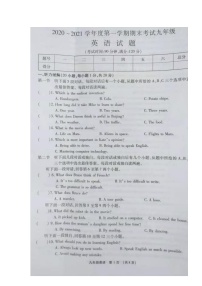 河南省漯河市临颍县2020-2021学年九年级上学期期末考试英语试题（图片版含答案不含听力原文和音频）