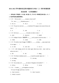 湖南省岳阳市临湘市2021-2022学年九年级上学期期中英语试卷（Word版含答案）