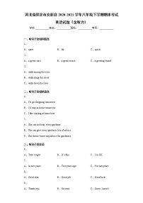 河北省保定市安新县2020-2021学年八年级下学期期末考试英语试题（word版 含答案）