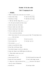 初中英语外研版 (新标准)八年级下册Unit 3 Language in use习题