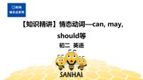 英语八年级【知识精讲】8.动词(2)情态动词——can, may, should等 课件