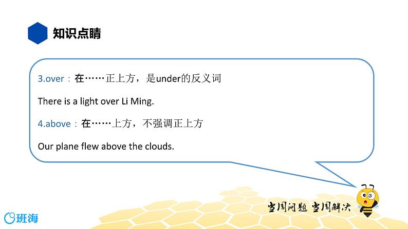 英语七年级【知识精讲】5.介词(2)地点介词——above, below, beside等 课件04