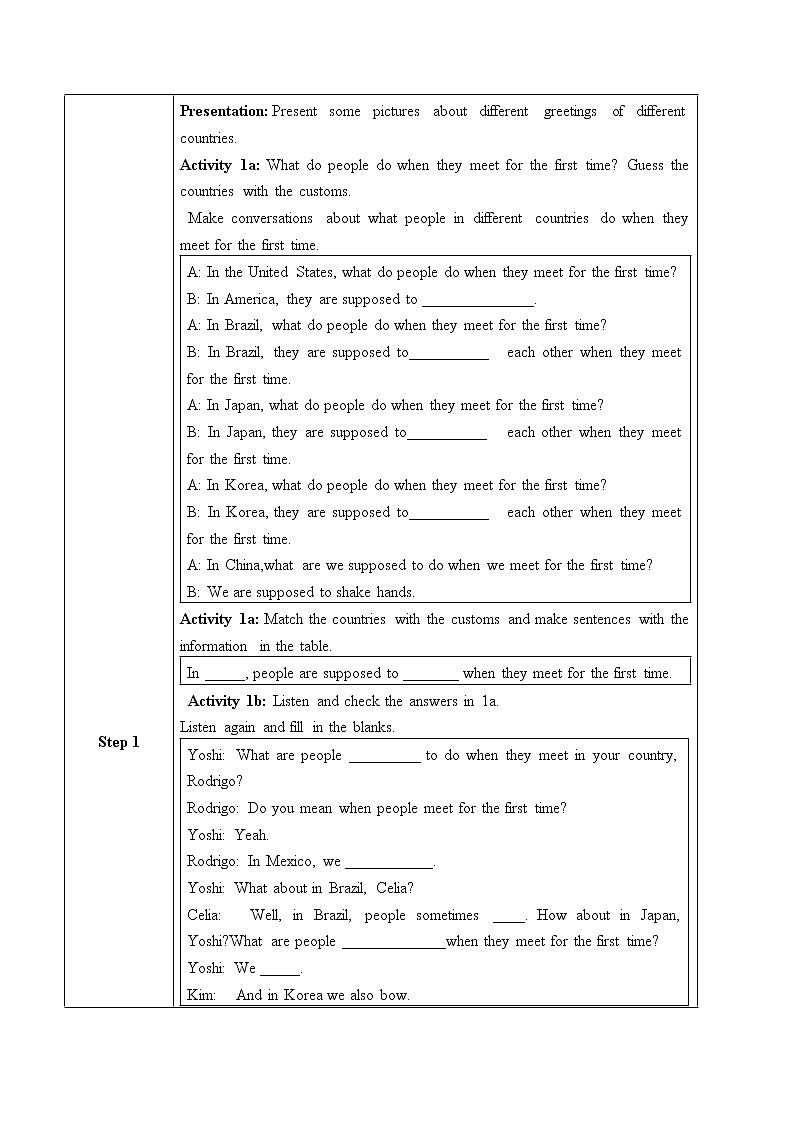 Section A  1a-2d教学设计(全英文版)第2页
