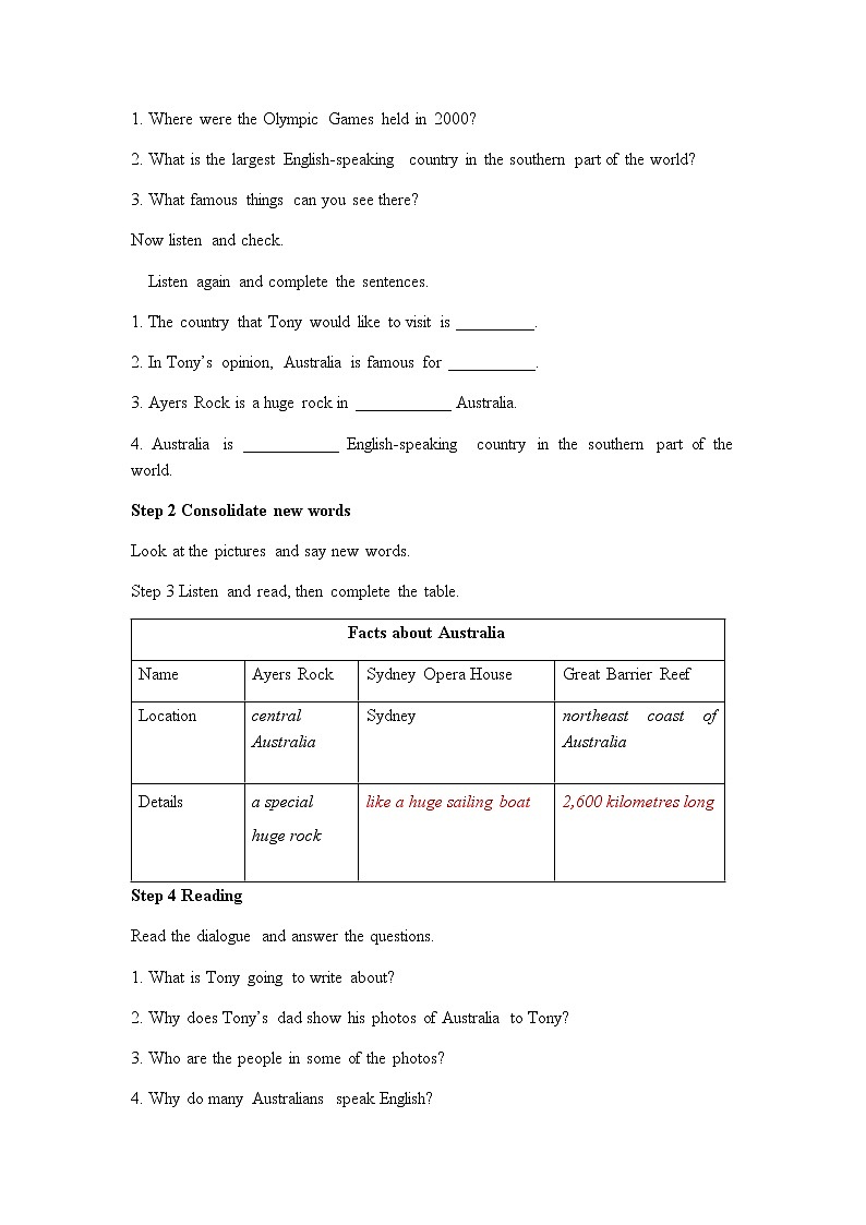 Module 10 Unit 1 I have some photos that I took in Australia last year.教案 初中英语外研版九年级上册（2021版）02