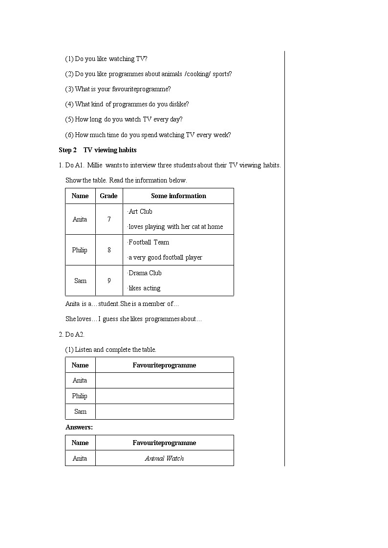 Unit 6 TV programmes Integrated skills & Study skills 教案 初中英语牛津译林版九年级上册（2021年）02