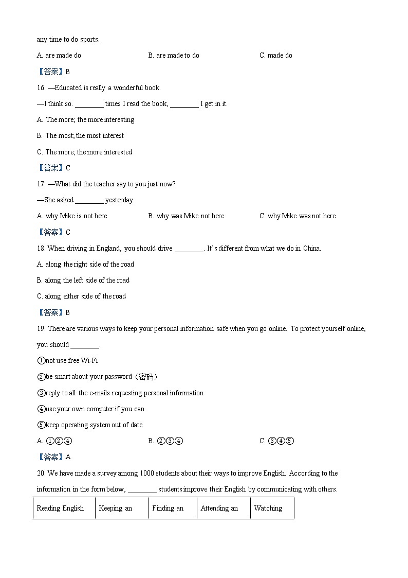 2021年黑龙江省哈尔滨市道里区中考二模英语试题及答案第3页