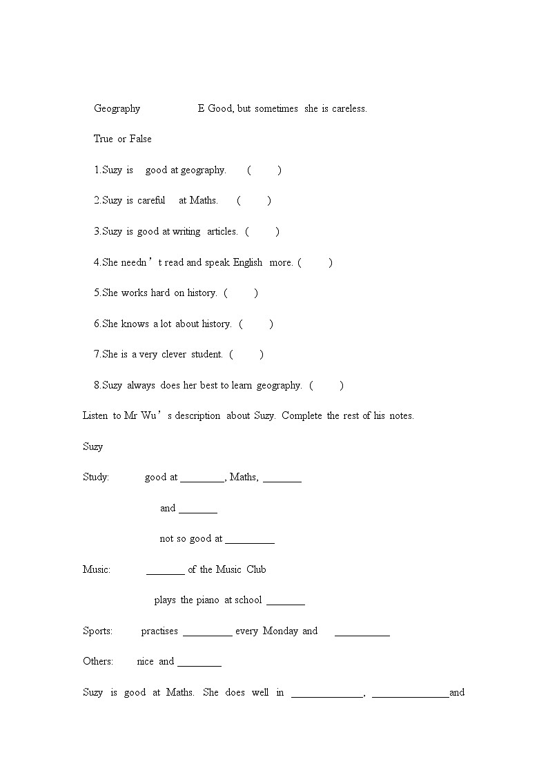 牛津译林版英语七下Unit 7 Abilities 第五课时Integrated课件+教案03
