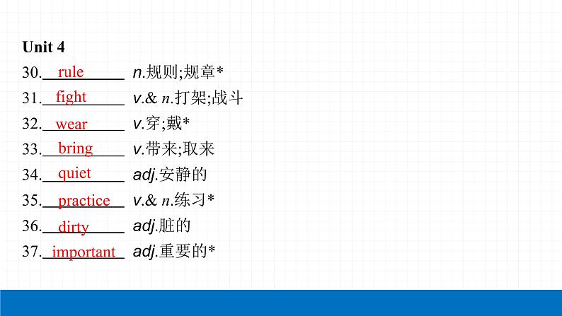 2022届初中英语一轮复习第二板块 七年级下册 第3课时 Unit 1_Unit 4 课件第6页