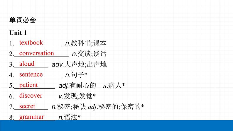 2022届初中英语一轮复习第二板块 九年级全一册 第15课时 Unit 1_Unit 2 课件第4页