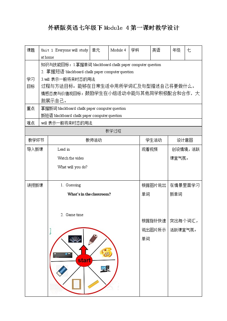 Module 4 Unit 1 Everyone will study at home 课件 试卷 教案01