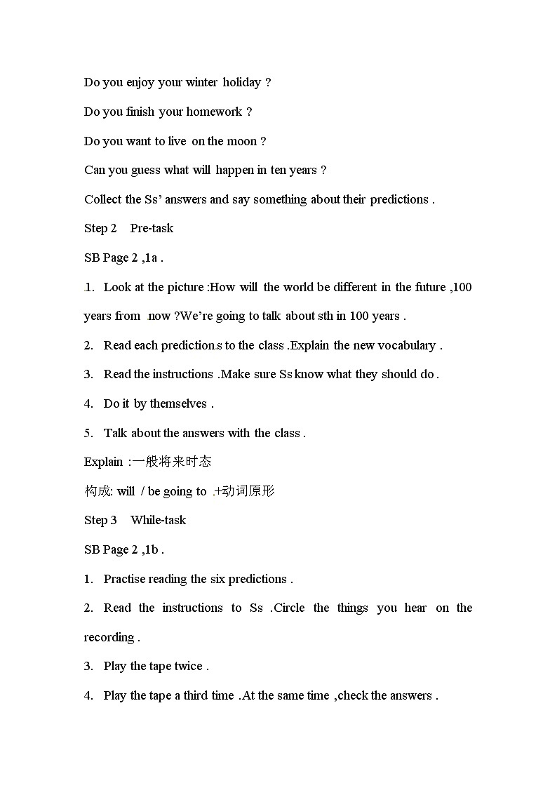 Unit 7 Will people have robots（第2课时）教案02