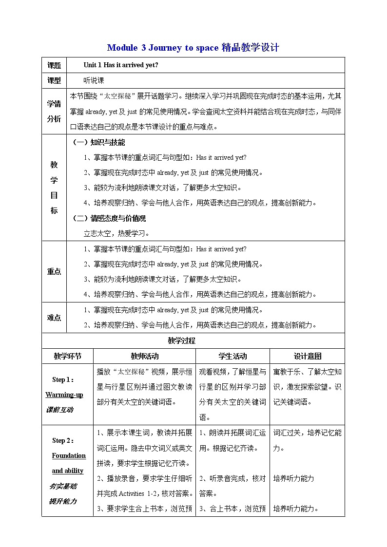 Module 3  Journey to space Unit 1 Has it arrived yet课件+教案+音视频素材01