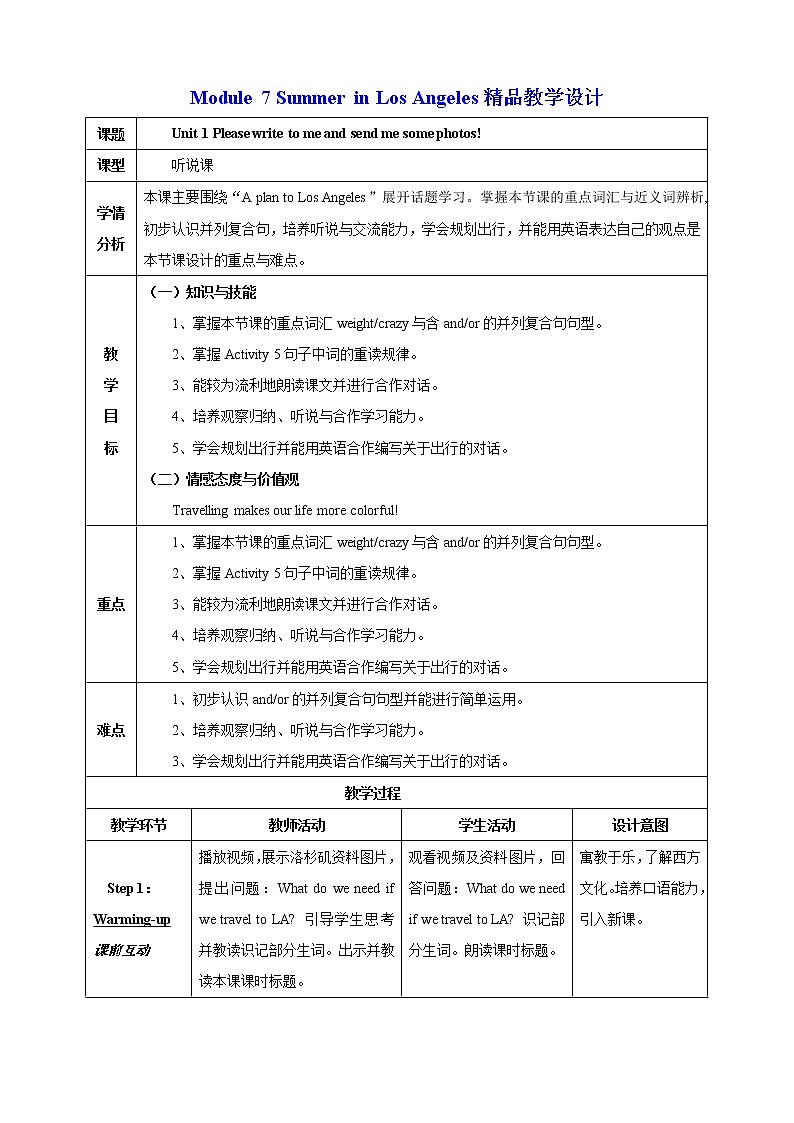 Module 7 Unit 1 Please write to me and send me some photos!课件+教案+音视频素材01