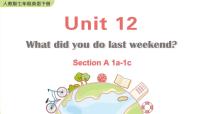 人教新目标 (Go for it) 版七年级下册Unit 12 What did you do last weekend?Section A说课课件ppt