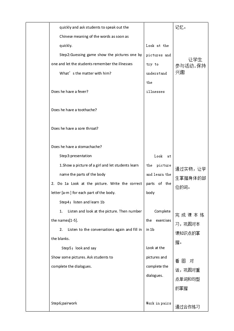 Unit 1 What's the matter_ Section A 1a-1c 课件+同步练习+教案设计+素材02