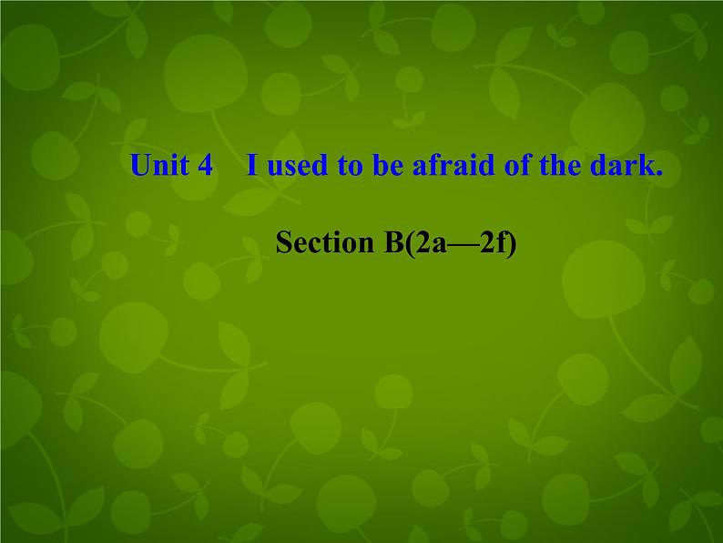 河北省东光县第二中学九年级英语全册 Unit 4 I used to be afraid of the dark Section B（2a-2f）课件第1页