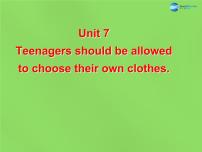 2021学年Unit 7 Teenagers should be allowed to choose their own clothes.Section A教案配套ppt课件