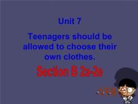 初中英语人教新目标 (Go for it) 版九年级全册Unit 7 Teenagers should be allowed to choose their own clothes.Section A