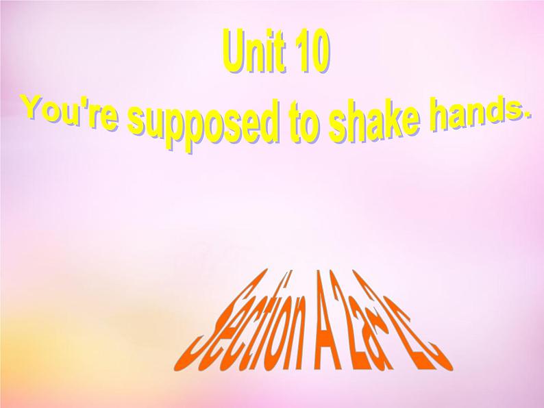 陕西省汉中市佛坪县初级中学九年级英语全册 Unit 10 You’re supposed to shake hands Section A（2a-2c）课件第1页