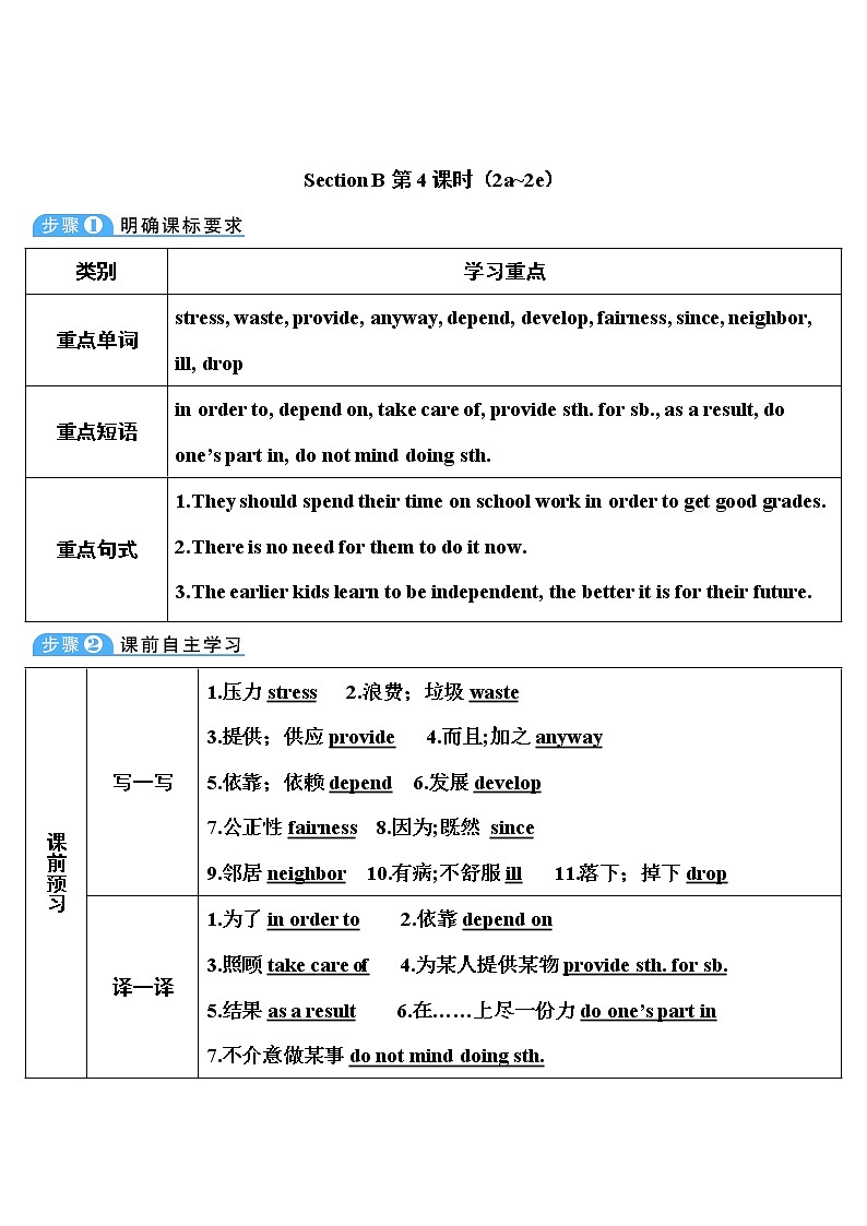 人教版英语八年级下册 Unit 3 Section B 第4课时（2a~2e） 教案01