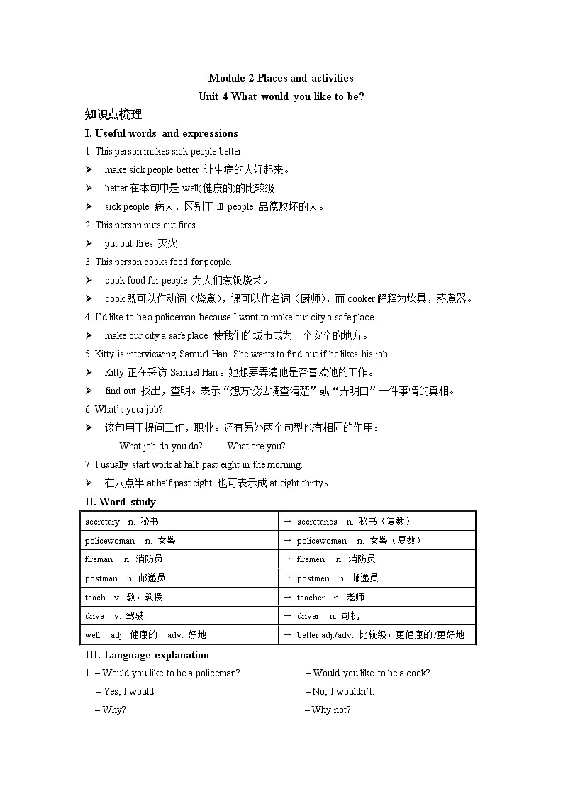 6A  Unit 4 知识点梳理+拓展阅读练习题第1页