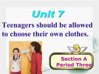 人教新目标 (Go for it) 版九年级全册Unit 7 Teenagers should be allowed to choose their own clothes.Section A课前预习