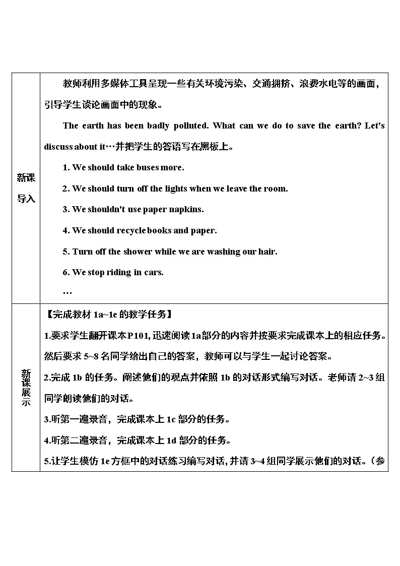 人教版英语九年级全册 Unit 13 Section B 第3课时(1a～1e) 教案02