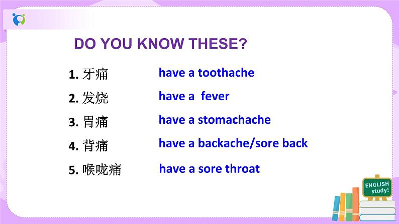 Unit1 What's the matter.SectionB(3a-selfcheck)课件+教案+练习04